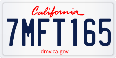 CA license plate 7MFT165