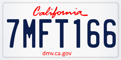 CA license plate 7MFT166