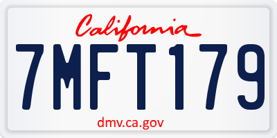 CA license plate 7MFT179