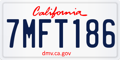 CA license plate 7MFT186
