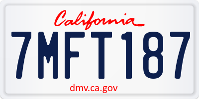 CA license plate 7MFT187