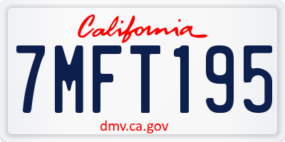 CA license plate 7MFT195