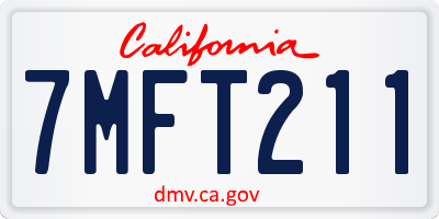 CA license plate 7MFT211