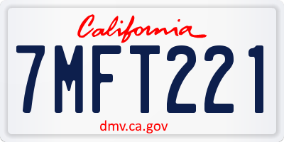 CA license plate 7MFT221