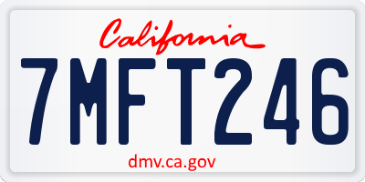 CA license plate 7MFT246