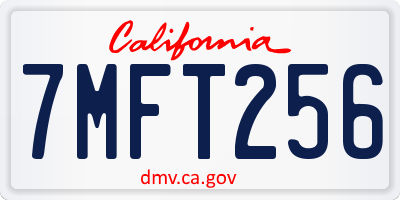 CA license plate 7MFT256