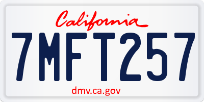 CA license plate 7MFT257