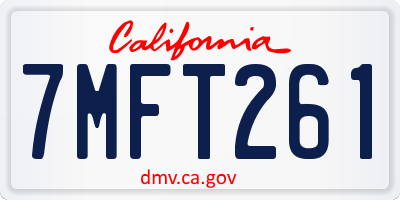 CA license plate 7MFT261