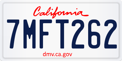 CA license plate 7MFT262