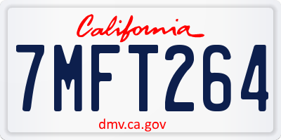 CA license plate 7MFT264