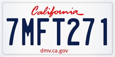 CA license plate 7MFT271