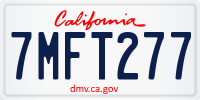 CA license plate 7MFT277