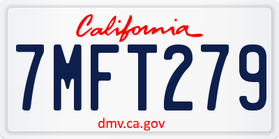 CA license plate 7MFT279
