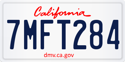 CA license plate 7MFT284