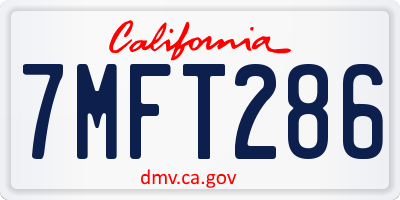 CA license plate 7MFT286
