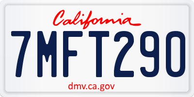 CA license plate 7MFT290