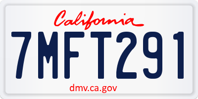 CA license plate 7MFT291
