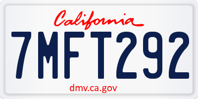 CA license plate 7MFT292