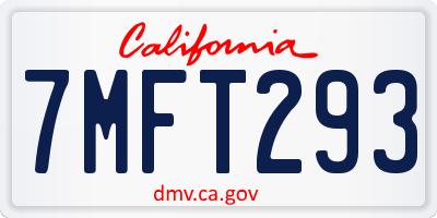 CA license plate 7MFT293