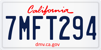CA license plate 7MFT294