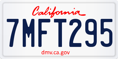 CA license plate 7MFT295