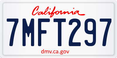 CA license plate 7MFT297
