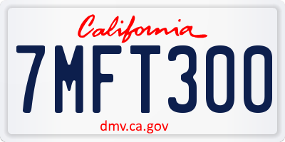 CA license plate 7MFT300