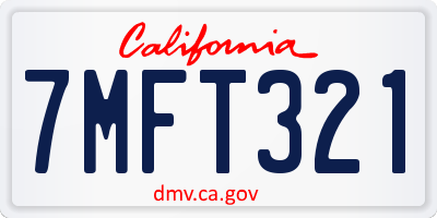 CA license plate 7MFT321