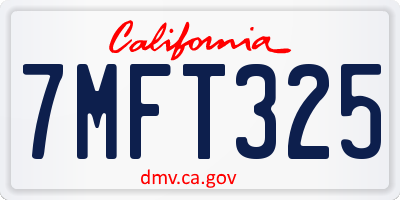 CA license plate 7MFT325