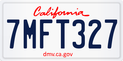 CA license plate 7MFT327