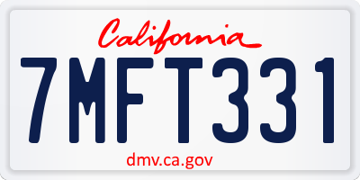 CA license plate 7MFT331