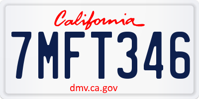 CA license plate 7MFT346