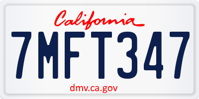 CA license plate 7MFT347