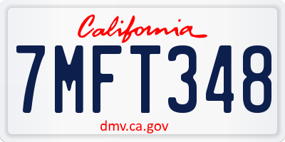 CA license plate 7MFT348