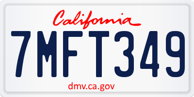 CA license plate 7MFT349