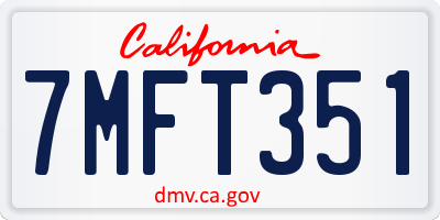 CA license plate 7MFT351