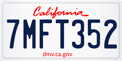 CA license plate 7MFT352