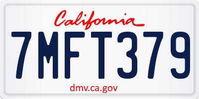 CA license plate 7MFT379