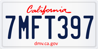 CA license plate 7MFT397