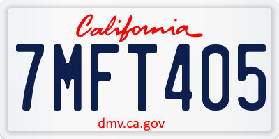 CA license plate 7MFT405