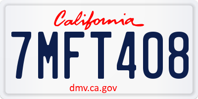 CA license plate 7MFT408
