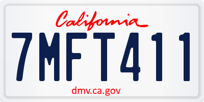 CA license plate 7MFT411
