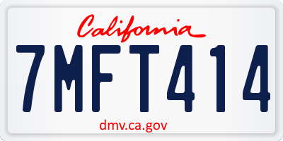 CA license plate 7MFT414