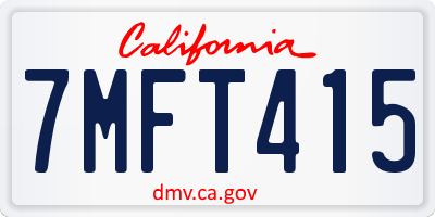 CA license plate 7MFT415