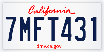 CA license plate 7MFT431