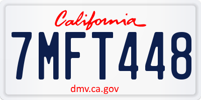 CA license plate 7MFT448