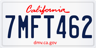 CA license plate 7MFT462
