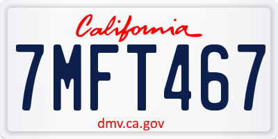 CA license plate 7MFT467
