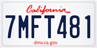 CA license plate 7MFT481