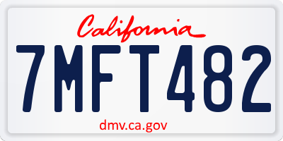 CA license plate 7MFT482